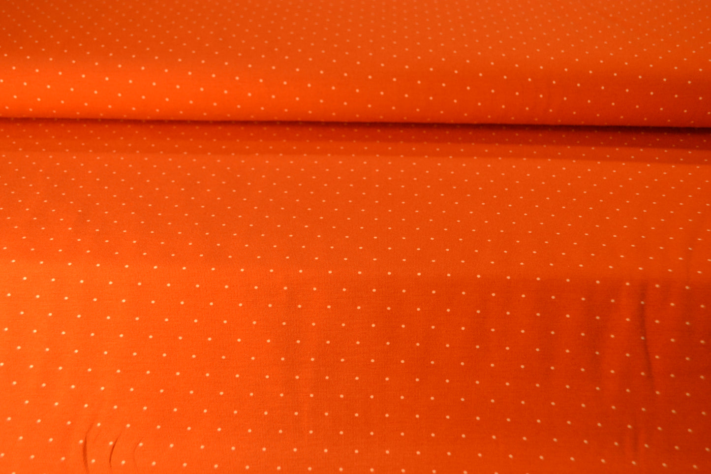 Baumwoll Jersey "Minidots kleine Punkte" weiß orange *Breite 150cm*