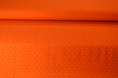 Baumwoll Jersey "Minidots kleine Punkte" weiß orange *Breite 150cm*