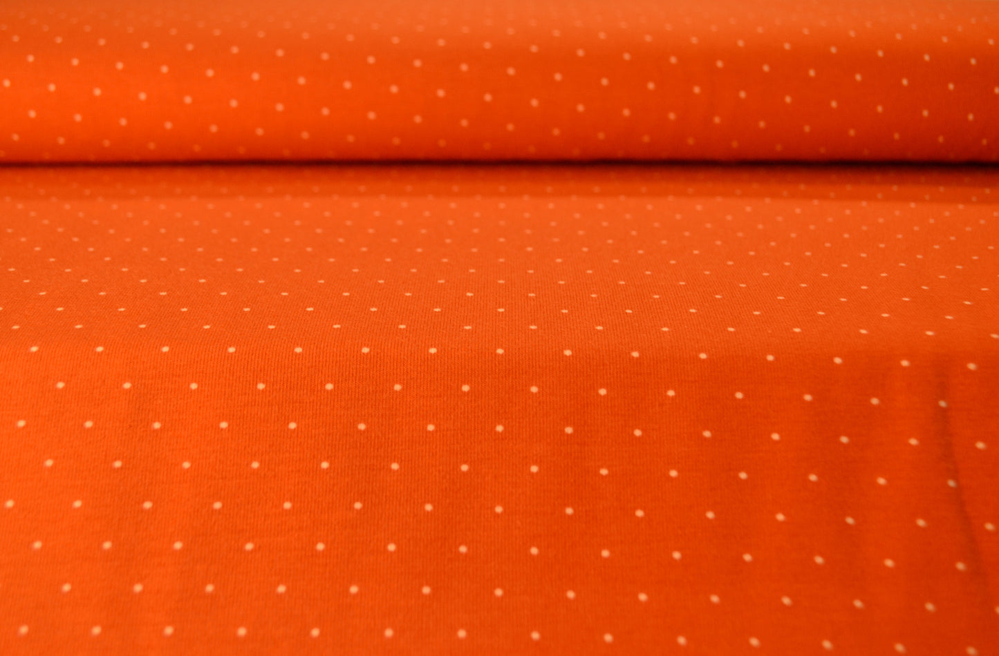 Baumwoll Jersey "Minidots kleine Punkte" weiß orange *Breite 150cm*