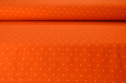 Baumwoll Jersey "Minidots kleine Punkte" weiß orange *Breite 150cm*