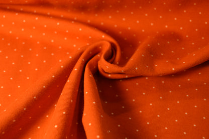 Baumwoll Jersey "Minidots kleine Punkte" weiß orange *Breite 150cm*