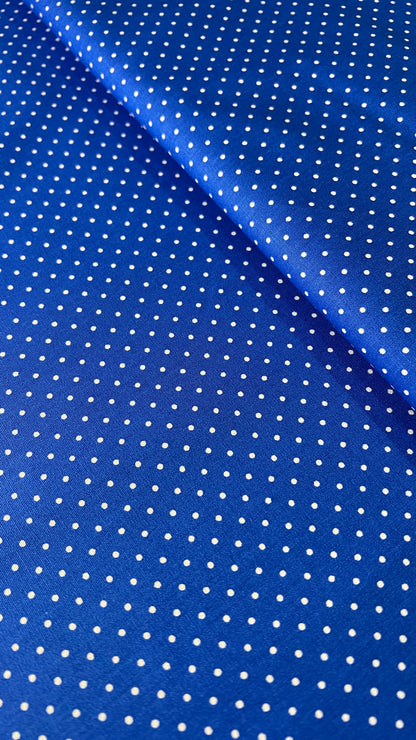 Baumwolle "Minidots kleine Punkte" weiß blau *Breite 148 cm*