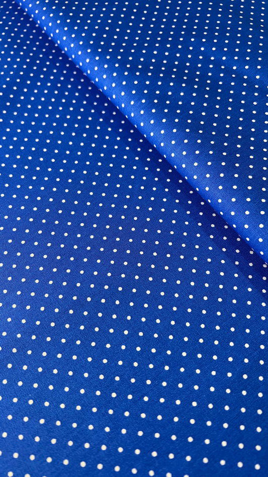 Baumwolle "Minidots kleine Punkte" weiß blau *Breite 148 cm*