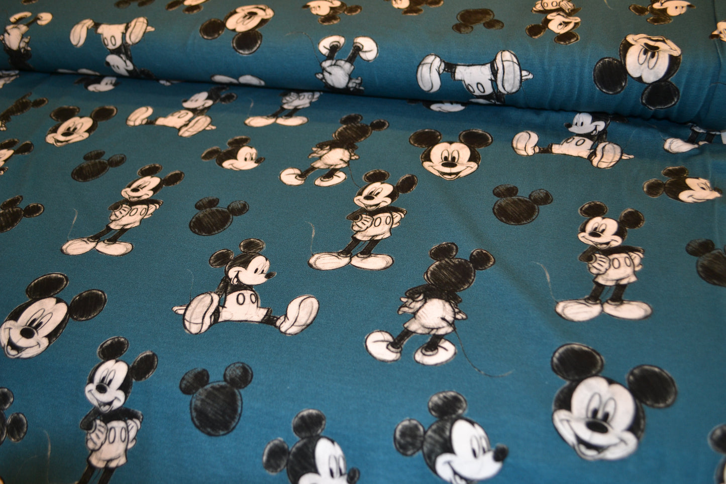 Baumwoll Jersey "Mickey Mouse" blau*Breite 144cm*