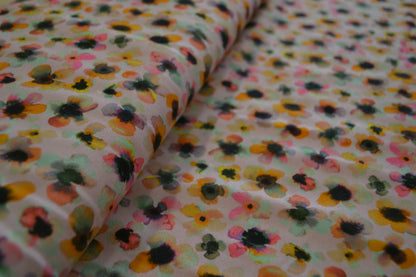 Baumwoll Jersey "Aquarell Blumen" rosé *Breite 151cm*