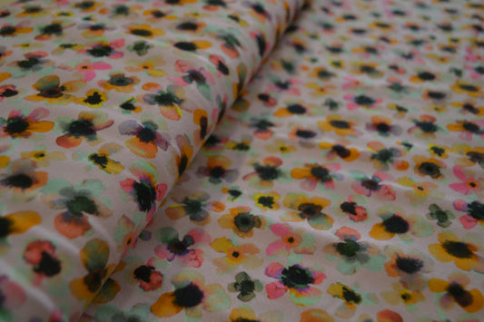 Baumwoll Jersey "Aquarell Blumen" rosé *Breite 151cm*