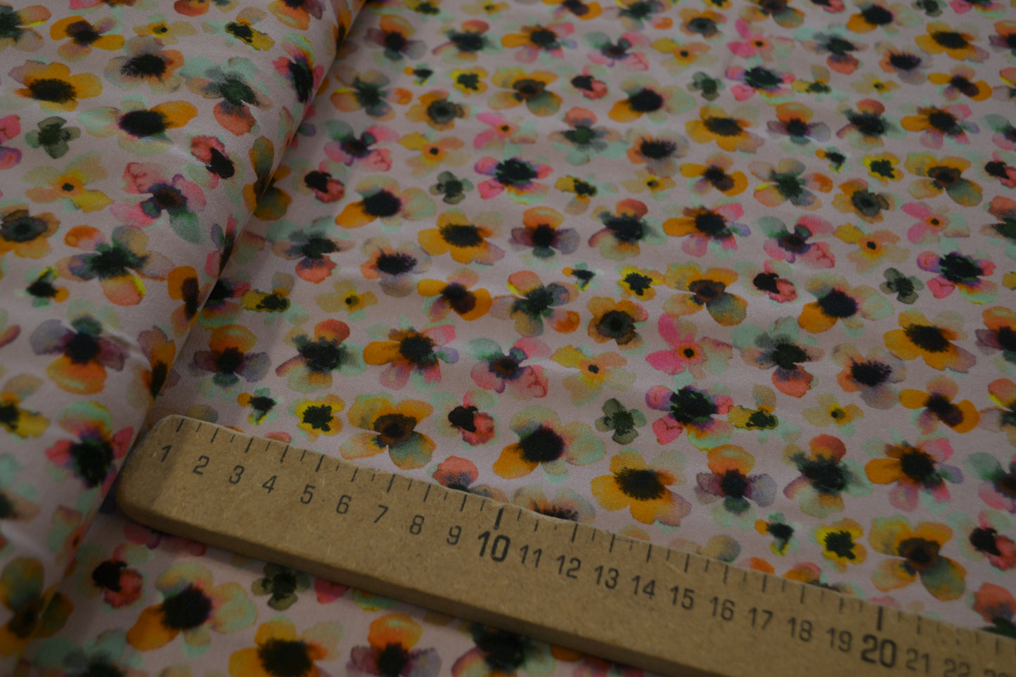 Baumwoll Jersey "Aquarell Blumen" rosé *Breite 151cm*