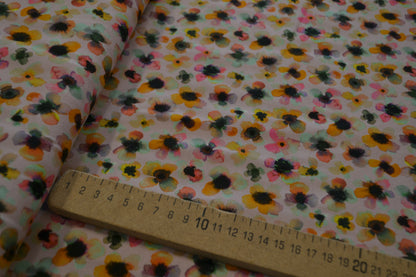 Baumwoll Jersey "Aquarell Blumen" rosé *Breite 151cm*