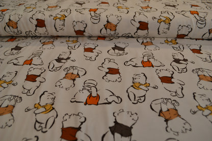 Baumwoll Jersey "Winnie Pooh" orange braun beige weiß *Breite 150cm*