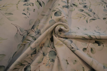 Baumwoll Jersey Eukalyptus grün weiß *Breite 160cm*