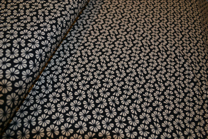 Baumwoll Jersey Blumenmuster schwarz weiß *Breite 150cm*