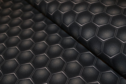 French Terry Sweat Hexagon Muster anthrazit schwarz *Breite 150cm*