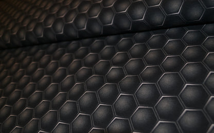 French Terry Sweat Hexagon Muster anthrazit schwarz *Breite 150cm*