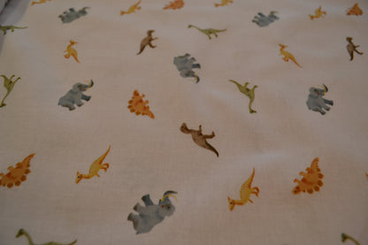 Baumwolle "Dinos" blau grün braun weiß *Breite 142 cm*