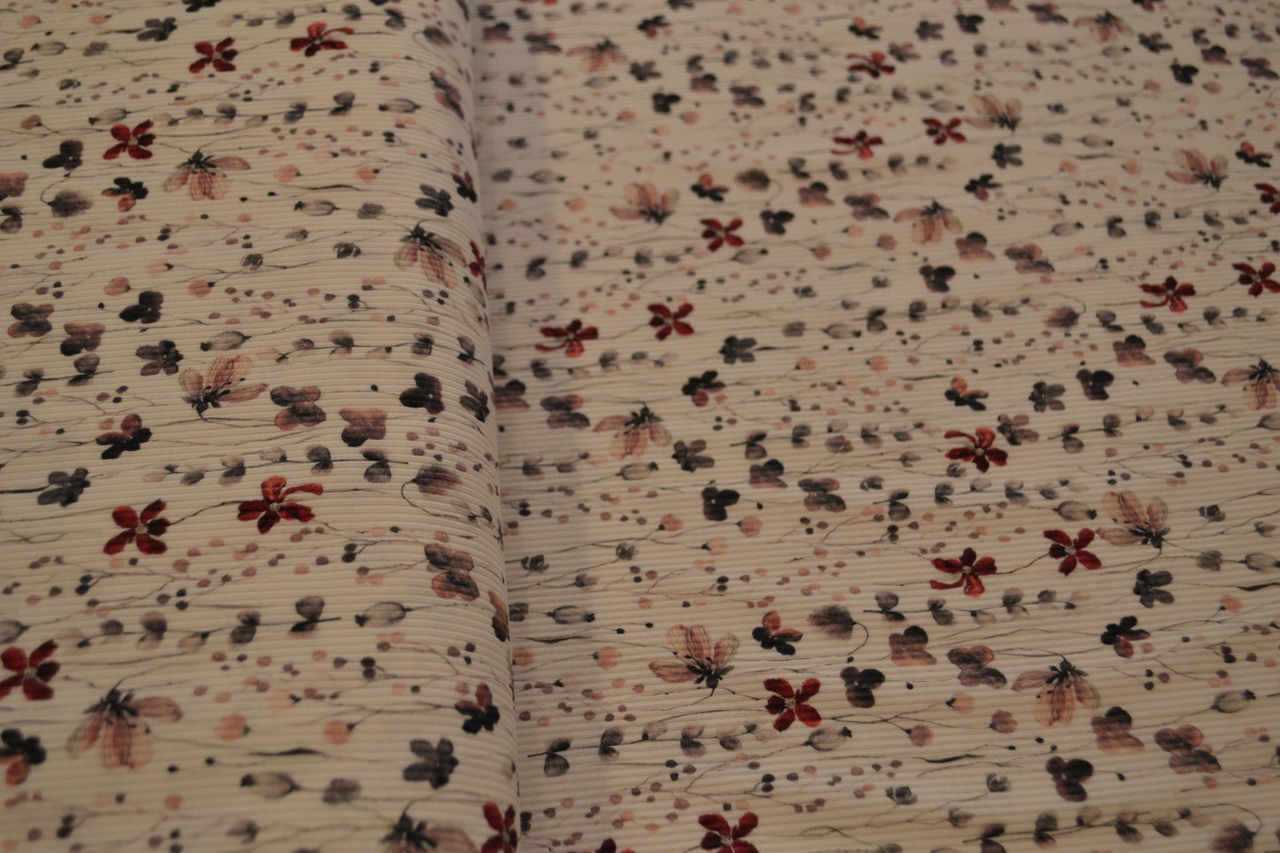 Rippersey "Blumen" berry rosé weiß *Breite 140cm*