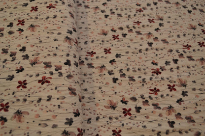 Rippersey "Blumen" berry rosé weiß *Breite 140cm*