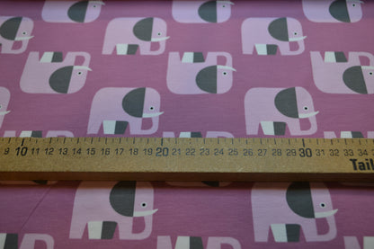 Baumwoll Jersey "Elefant" rosa violett *Breite 152cm*