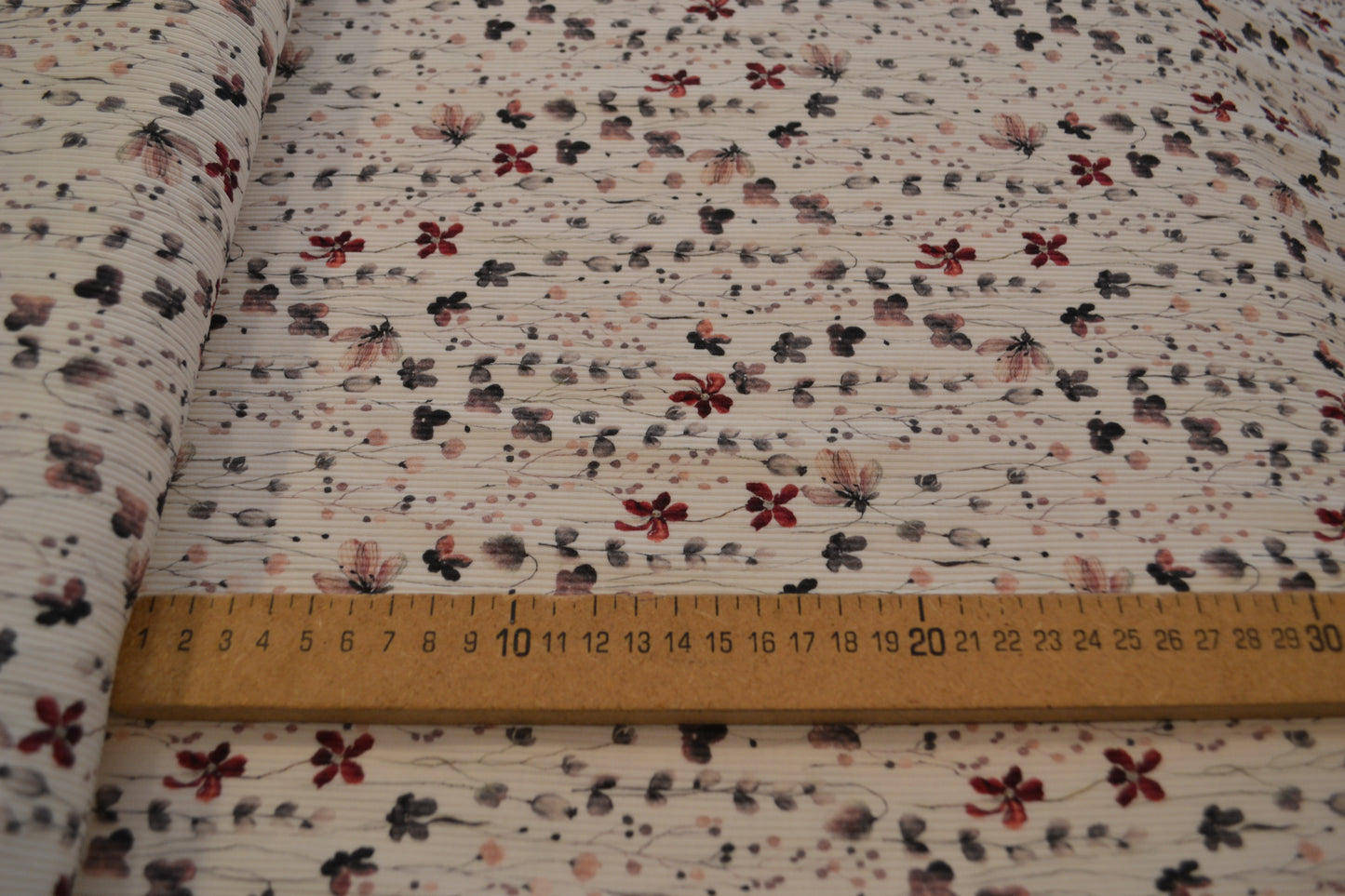 Rippersey "Blumen" berry rosé weiß *Breite 140cm*