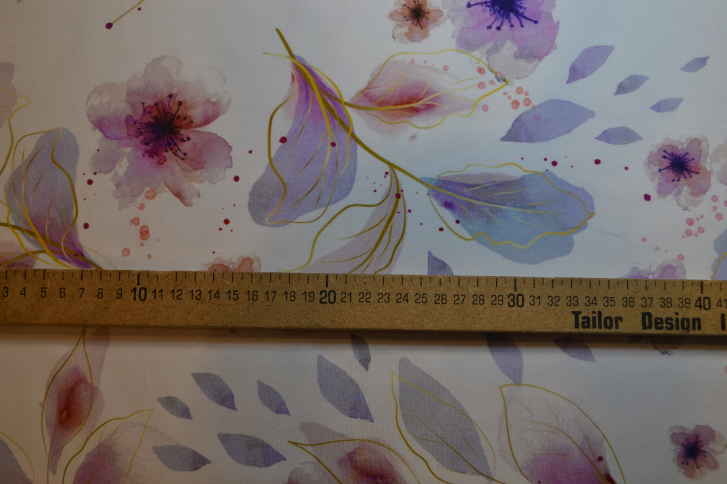 Baumwoll Jersey "Aquarell Blumen" rosé flieder weiß *Breite 148cm*