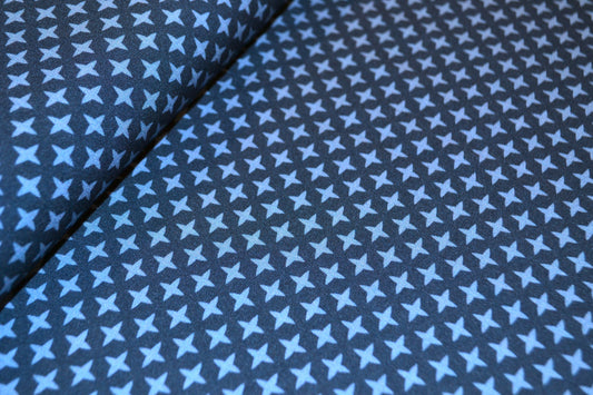 Viskose "Sterne" blau *Breite 146cm*