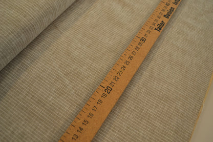 Baumwoll-Leinen Nadelstreifen weiß oliv *Breite 144cm*