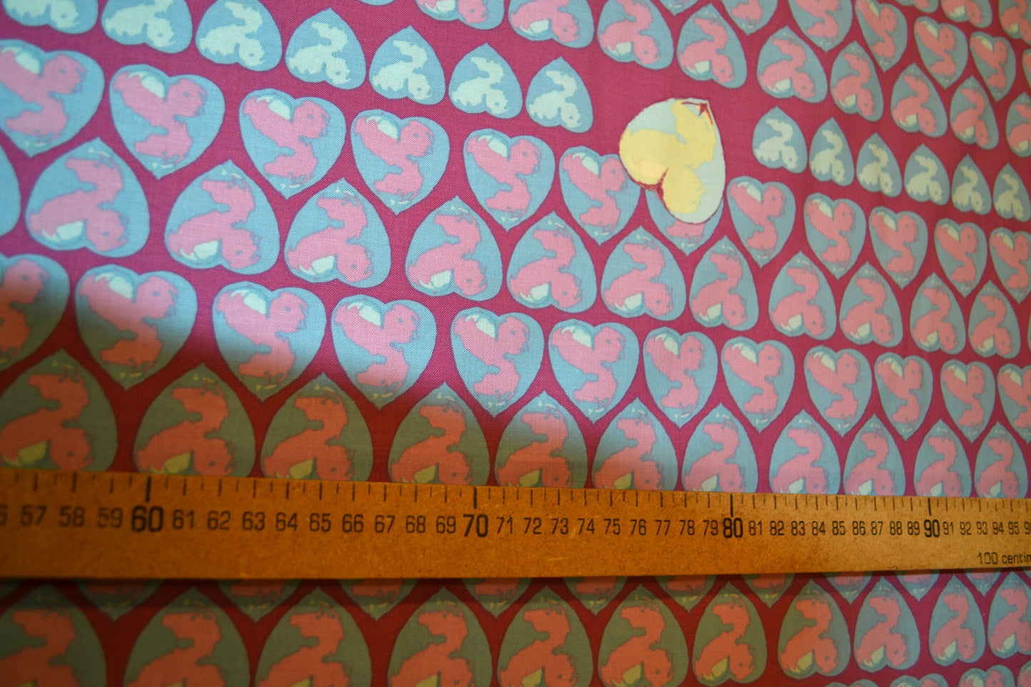 Patchwork Baumwolle "Heart Candy" hellblau dunkelviolett *Breite 110 cm*