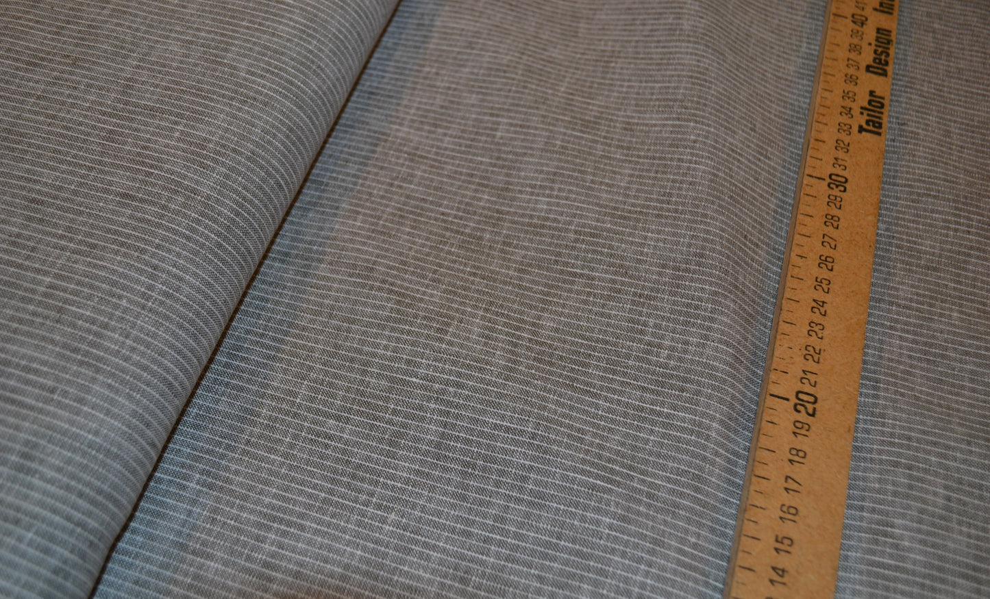 Baumwoll-Leinen Nadelstreifen weiß grau *Breite 144cm*