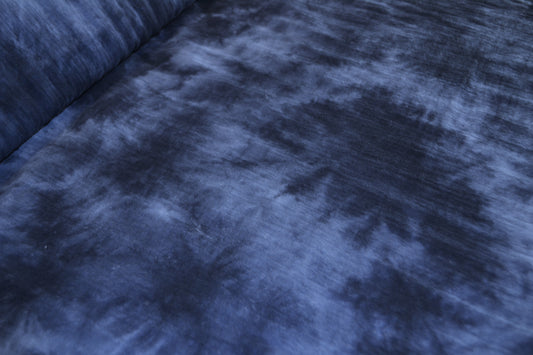 Musselin jeansblau Batikoptik *Breite 145cm*