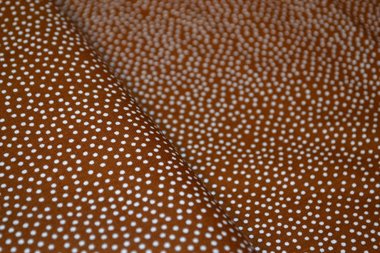 Patchwork Baumwolle "Minidots kleine Punkte" weiß braun *Breite 110 cm*