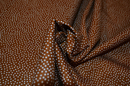 Patchwork Baumwolle "Minidots kleine Punkte" weiß braun *Breite 110 cm*