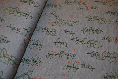 Modal Jersey "Blätter" mintgrün lachs hellgrau *Breite 140cm*