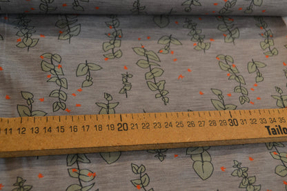 Modal Jersey "Blätter" mintgrün lachs hellgrau *Breite 140cm*