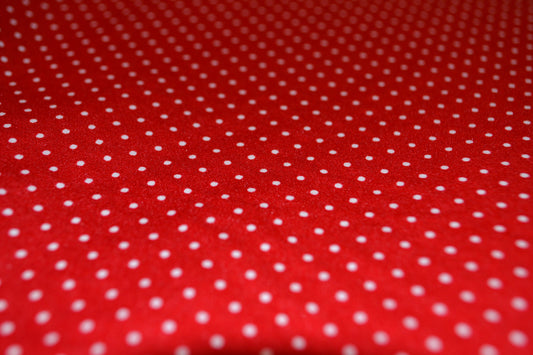 Beschichtete Baumwolle "Punkte" weiß rot *Breite 150cm*
