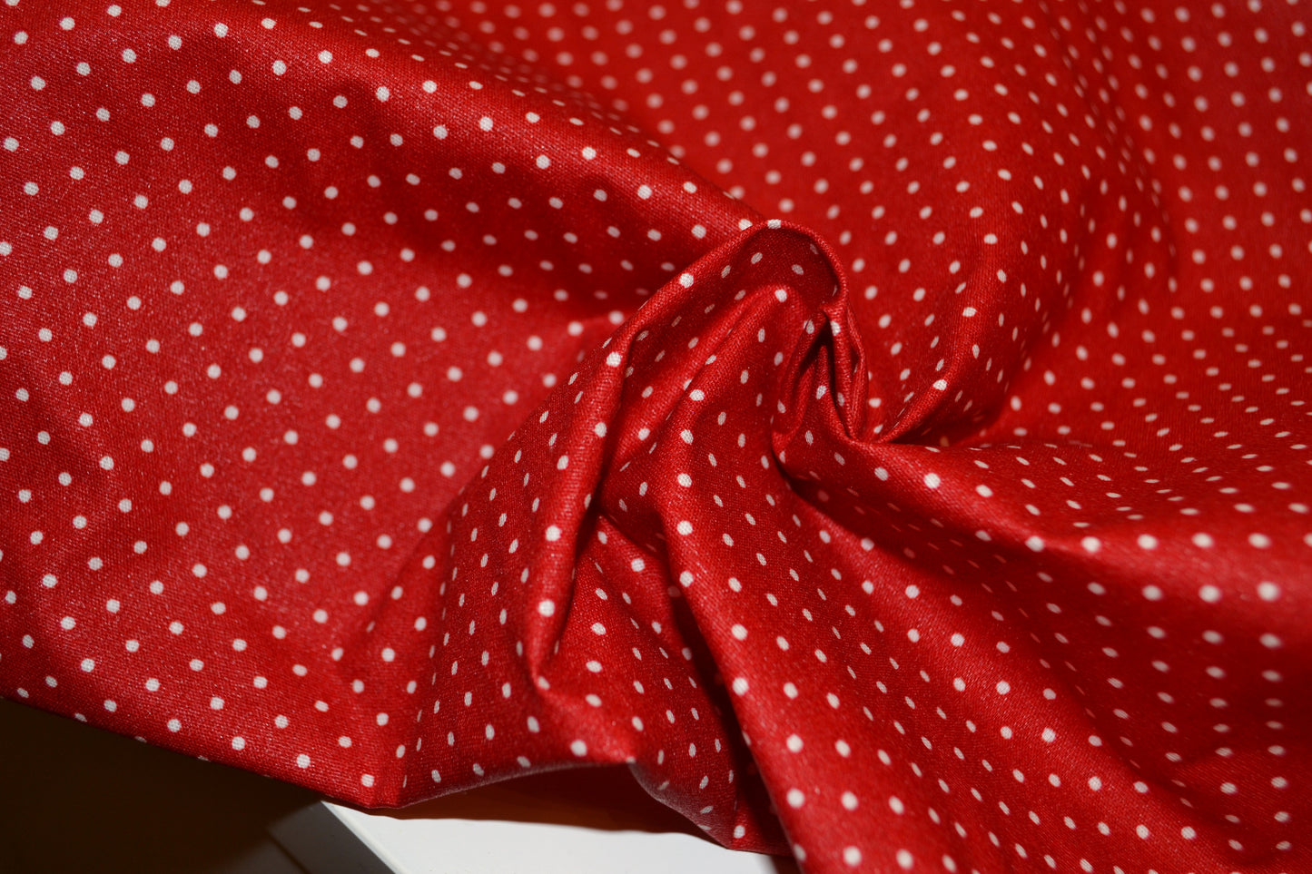 Beschichtete Baumwolle "Punkte" weiß rot *Breite 150cm*