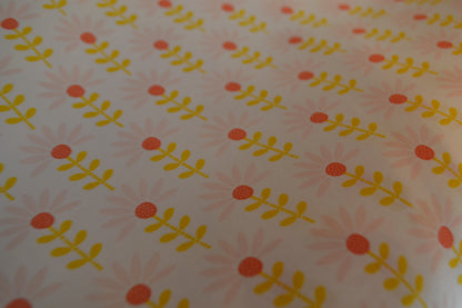 Beschichtete Baumwolle "Blumenfantasie" rosé curry *Breite 150cm*