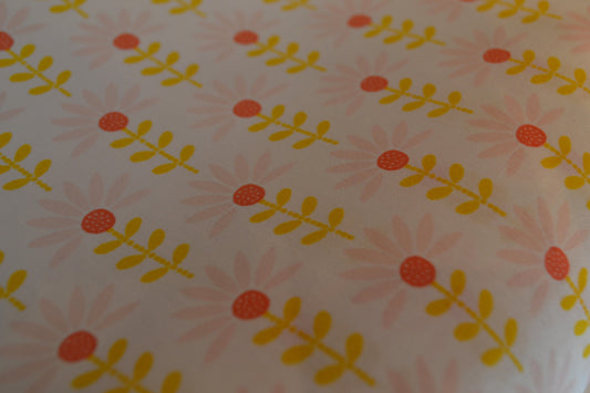 Beschichtete Baumwolle "Blumenfantasie" rosé curry *Breite 150cm*