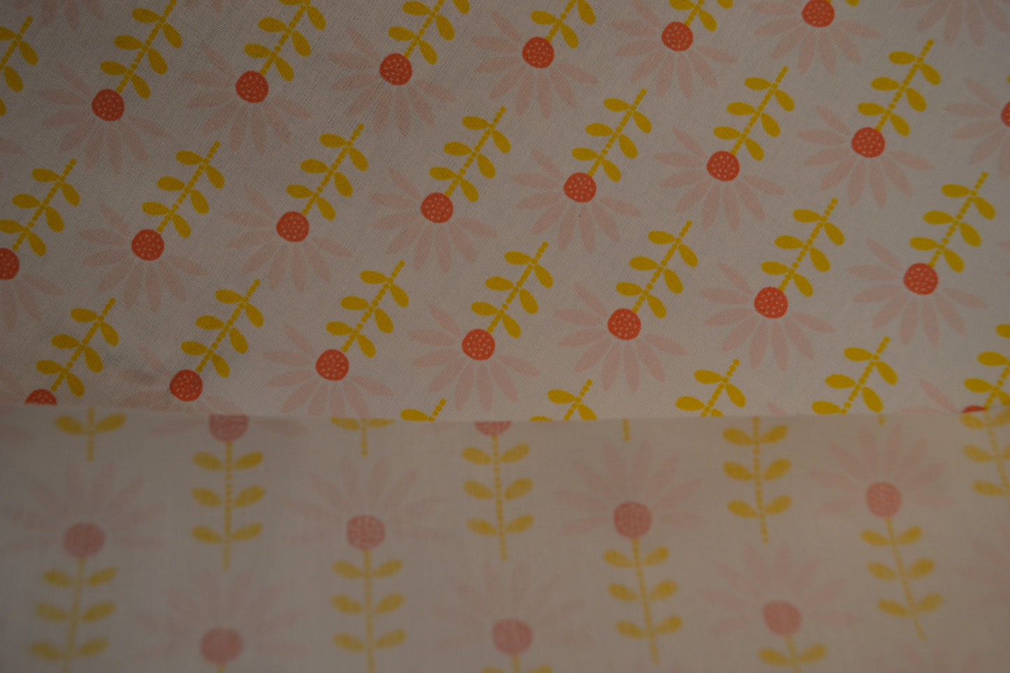 Beschichtete Baumwolle "Blumenfantasie" rosé curry *Breite 150cm*