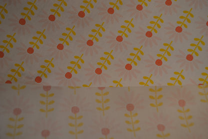 Beschichtete Baumwolle "Blumenfantasie" rosé curry *Breite 150cm*