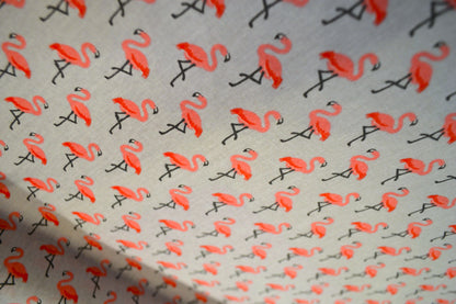 Beschichtete Baumwolle "Flamingos" rosé hellblau *Breite 150cm*