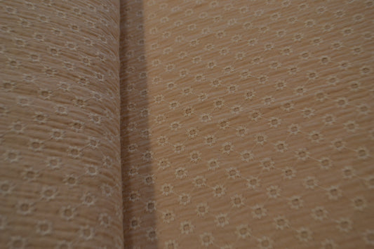 Musselin Blumenstickerei creme beige *Breite 144cm*
