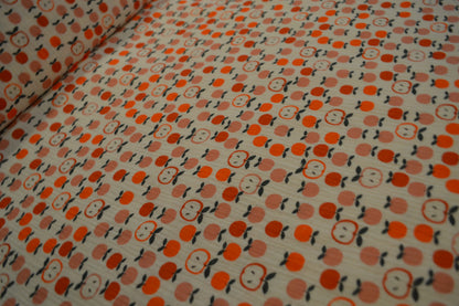 Musselin Äpfel Vintage rot rosé grün weiß *Breite 138cm*