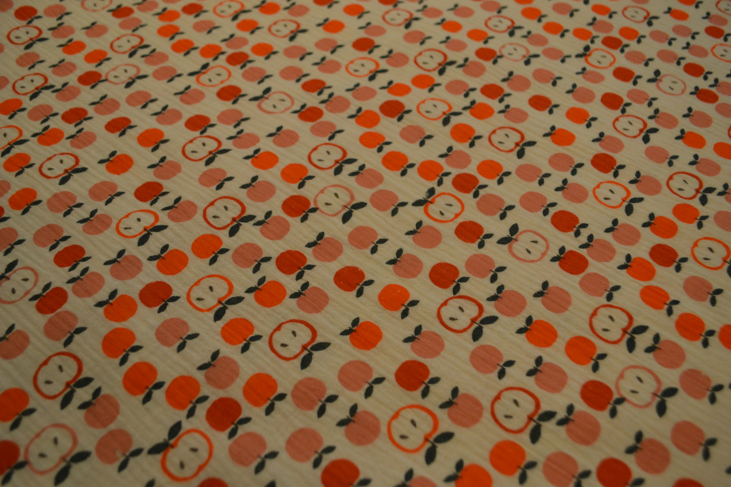 Musselin Äpfel Vintage rot rosé grün weiß *Breite 138cm*