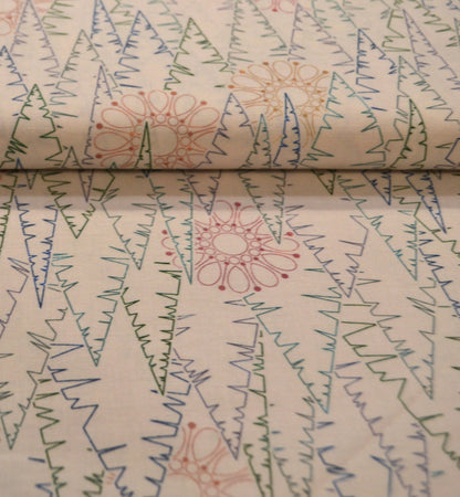 Patchwork Baumwolle "Bäume" bunt weiß *Breite 110 cm *