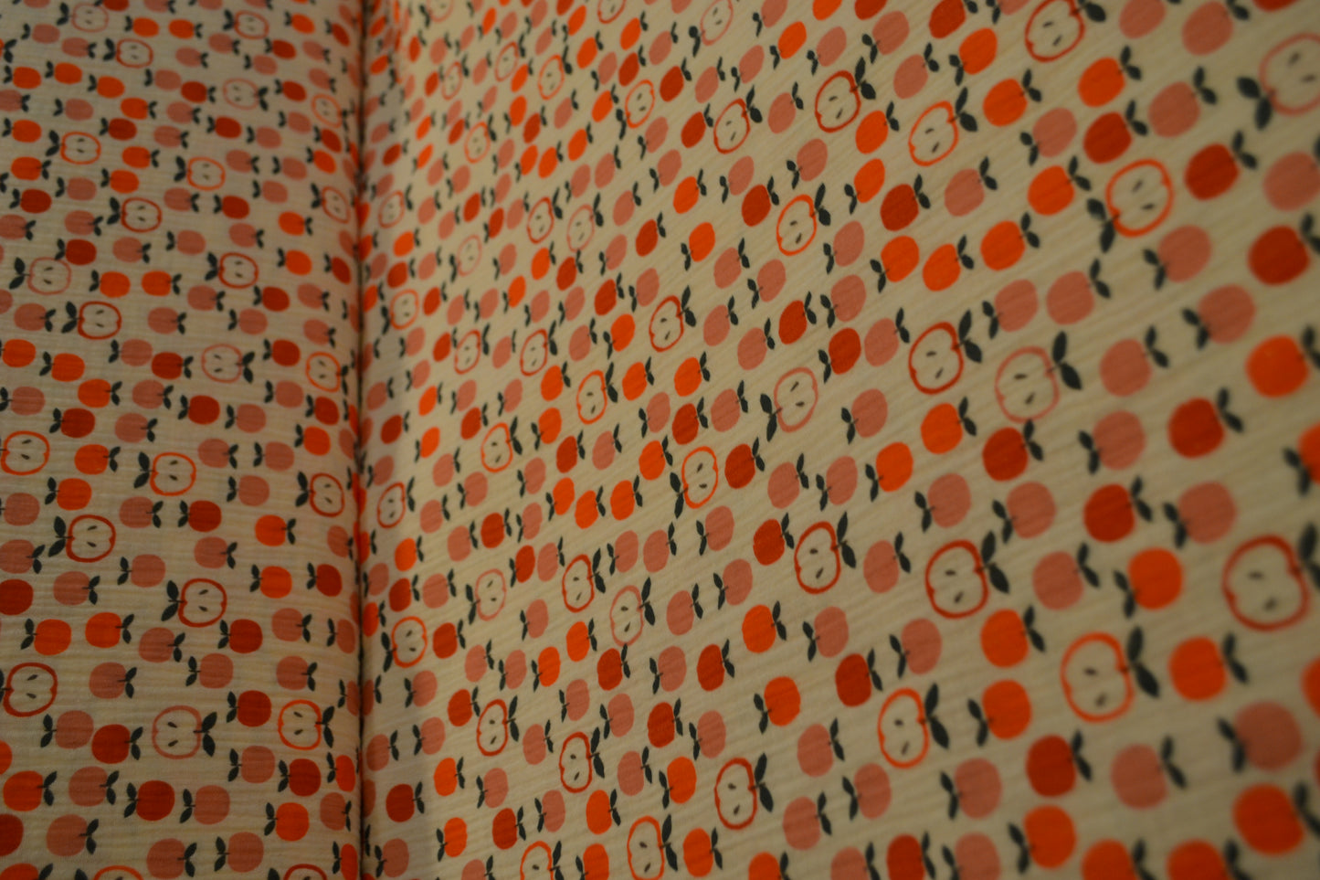 Musselin Äpfel Vintage rot rosé grün weiß *Breite 138cm*