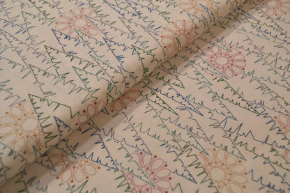 Patchwork Baumwolle "Bäume" bunt weiß *Breite 110 cm *