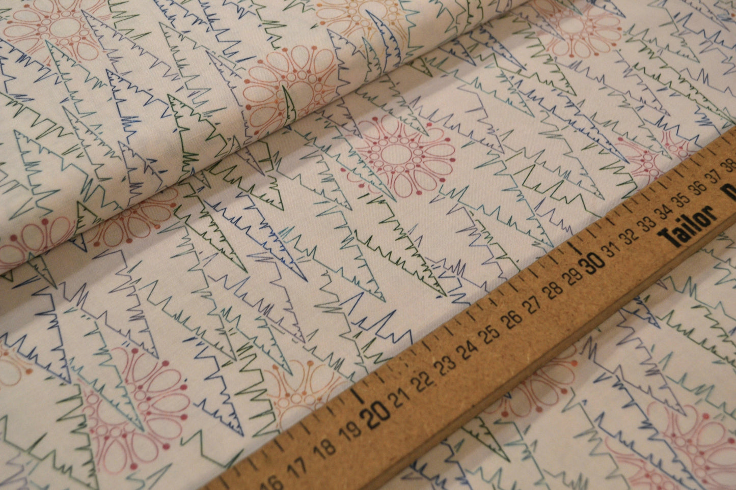 Patchwork Baumwolle "Bäume" bunt weiß *Breite 110 cm *