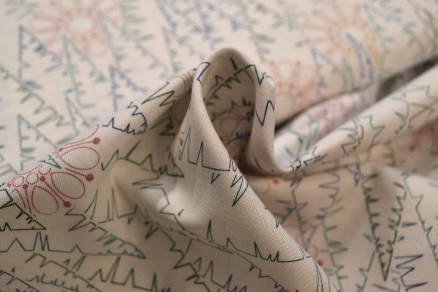 Patchwork Baumwolle "Bäume" bunt weiß *Breite 110 cm *