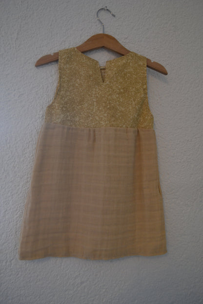 Sommerkleid Musselin beige Gr. 86/92