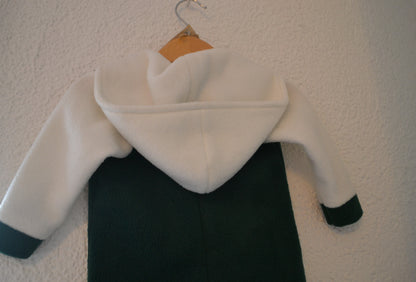 Fleece Overall grün weiß Gr. 68