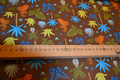 Patchwork Baumwolle "Palmenwald" blau grün braun *Breite 110 cm*